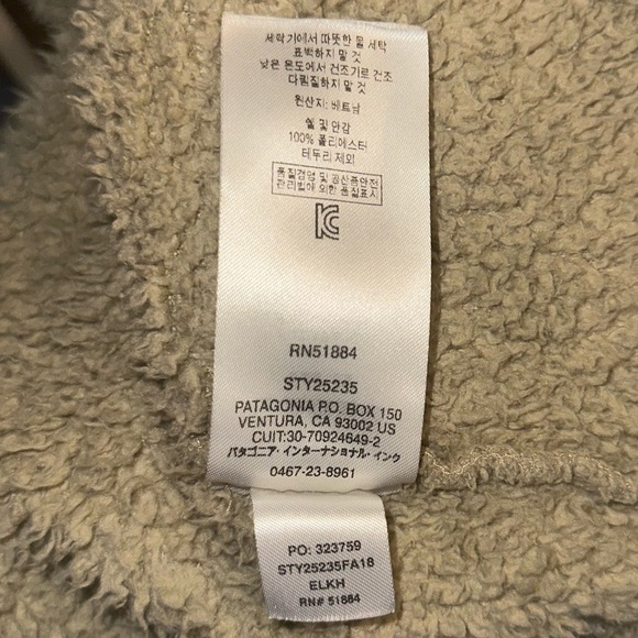 Patagonia Los Gatos 1/4 Zip Pullover Soft Teddy Fleece Sweatshirt Khaki Tan Sz M - Picture 12 of 12